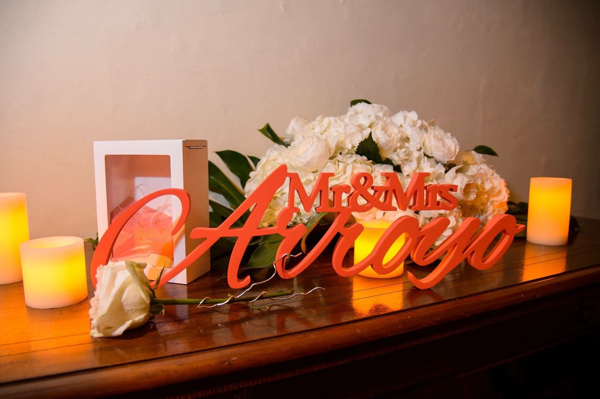 Personalized Mr and Mrs Last Name Sign, Wood Sweetheart Table Decor, Custom Wedding Name Sign, Birch Freestanding
