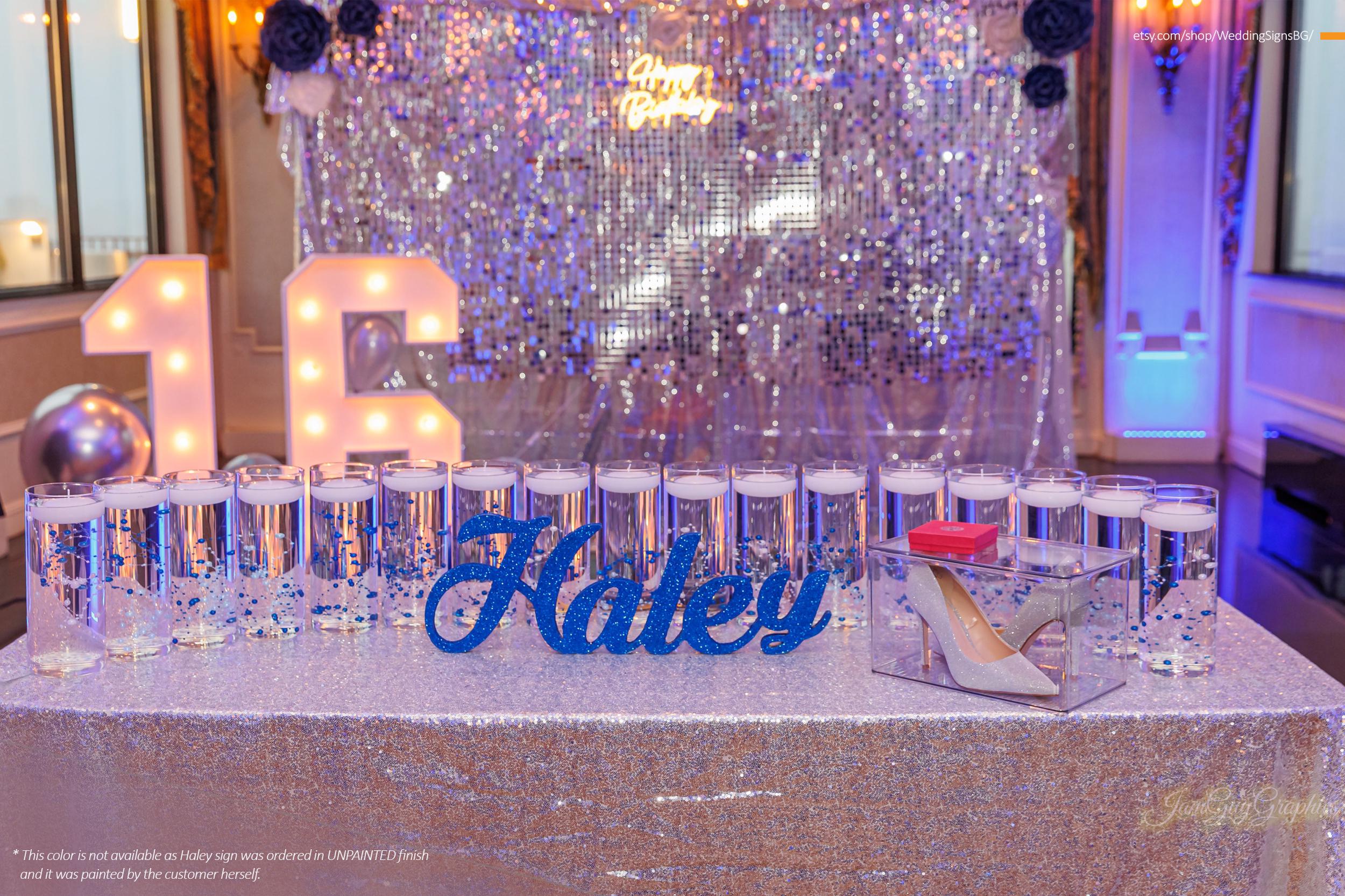 Personalized Wooden Name Sign, Custom Name Decor, Sweet 16 Name Sign, Bat Mitzvah Centerpiece, Freestanding Wooden Name Sign