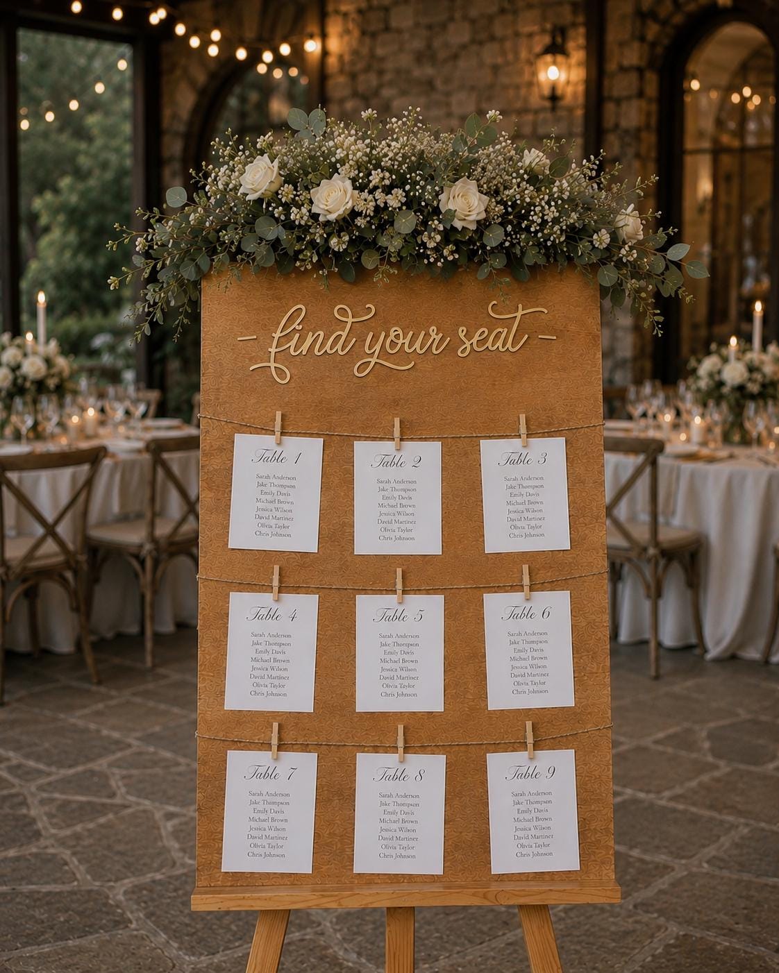 Wedding Seating Chart Sign, Custom Wooden Seating Chart, Find Your Seat Sign, Personalized Wedding Seating Plan, Rustic Wedding Decor