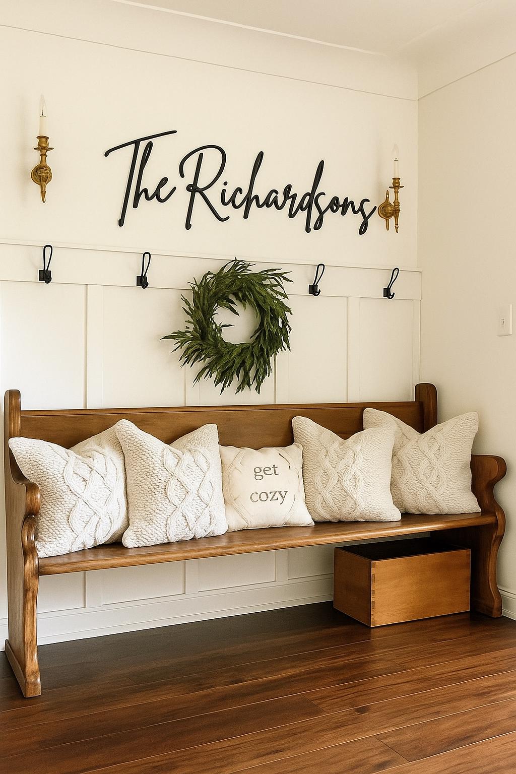 Farmhouse Last Name Wall Sign | Personalized Wood Family Sign for Entryway | Custom Surname Home Decor | Birch Plywood Sign New Home Gift