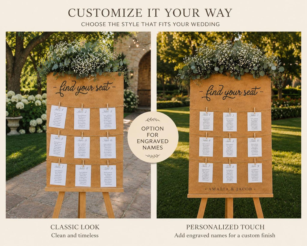 Wedding Seating Chart Sign, Custom Wooden Seating Chart, Find Your Seat Sign, Personalized Wedding Seating Plan, Rustic Wedding Decor