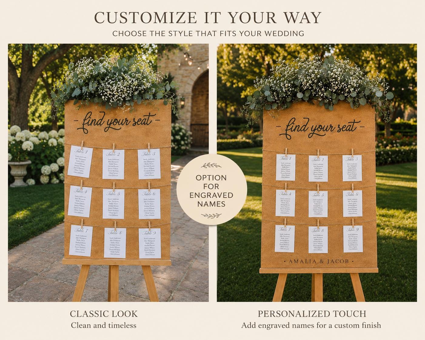 Wedding Seating Chart Sign, Custom Wooden Seating Chart, Find Your Seat Sign, Personalized Wedding Seating Plan, Rustic Wedding Decor