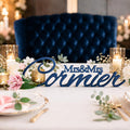 Personalized Mr and Mrs Last Name Sign, Wood Sweetheart Table Decor, Custom Wedding Name Sign, Birch Freestanding
