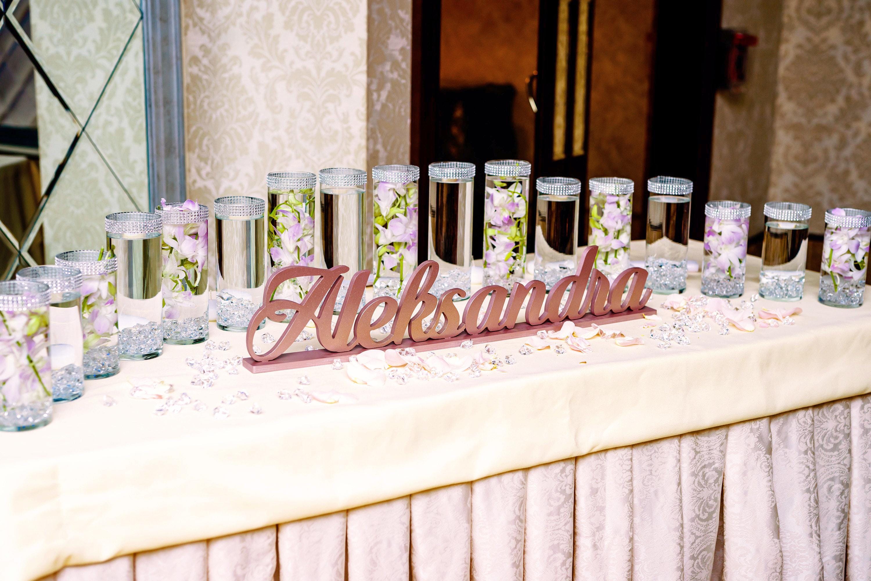 Personalized Wooden Name Sign, Custom Name Decor, Sweet 16 Name Sign, Bat Mitzvah Centerpiece, Freestanding Wooden Name Sign