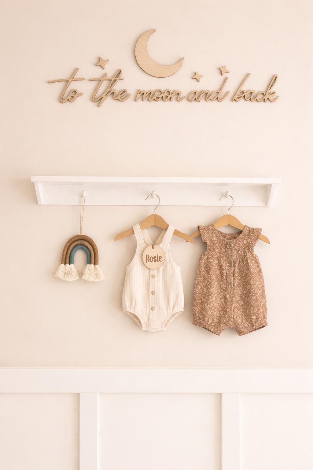 To the Moon and Back Wooden Wall Sign | Nursery Decor