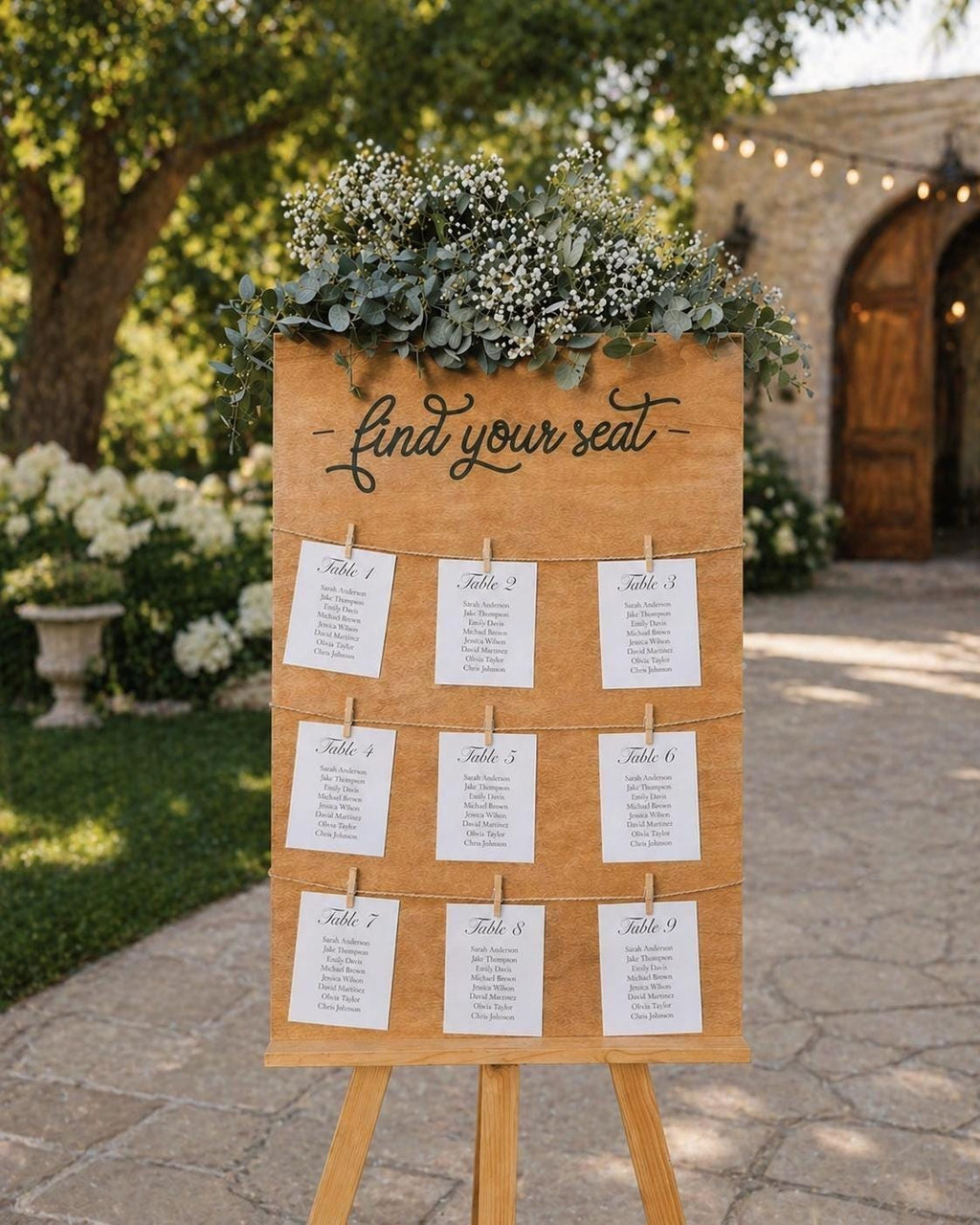 Wedding Seating Chart Sign, Custom Wooden Seating Chart, Find Your Seat Sign, Personalized Wedding Seating Plan, Rustic Wedding Decor