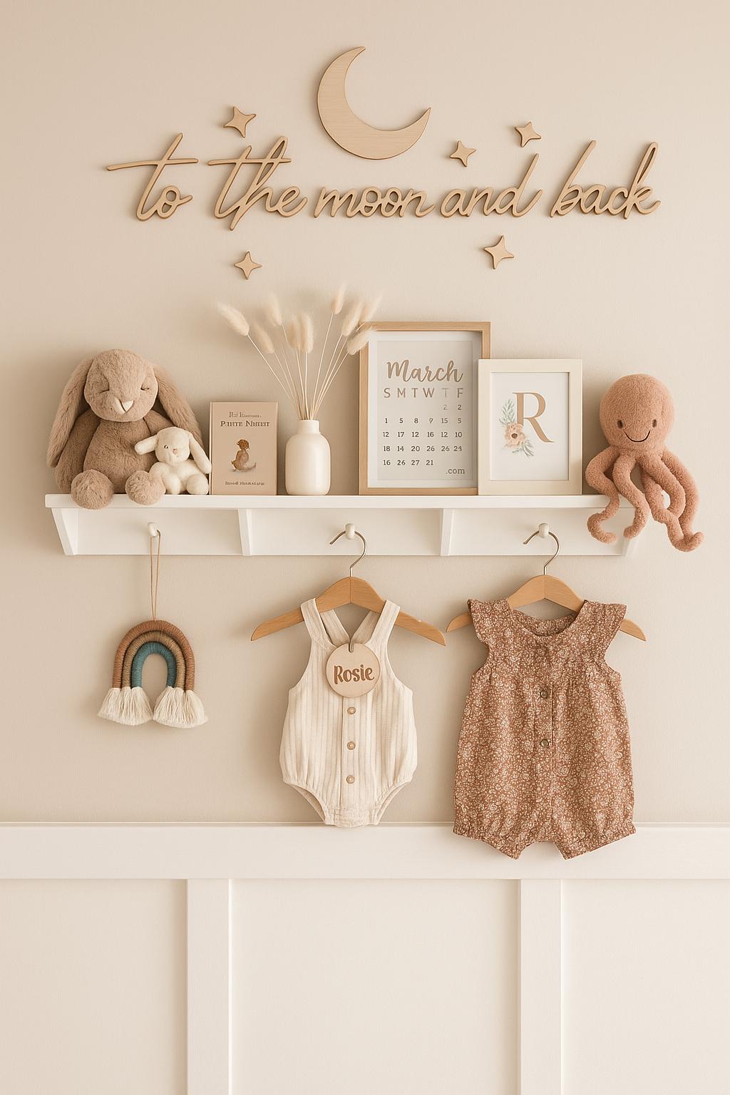 To the Moon and Back Wooden Wall Sign | Nursery Decor