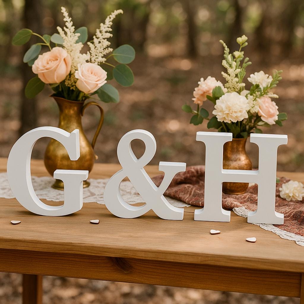 Custom Freestanding Wood Letters, Wedding Table Decor, Birch Plywood Letters, Rustic Wedding Decoration, Personalized Table Sign