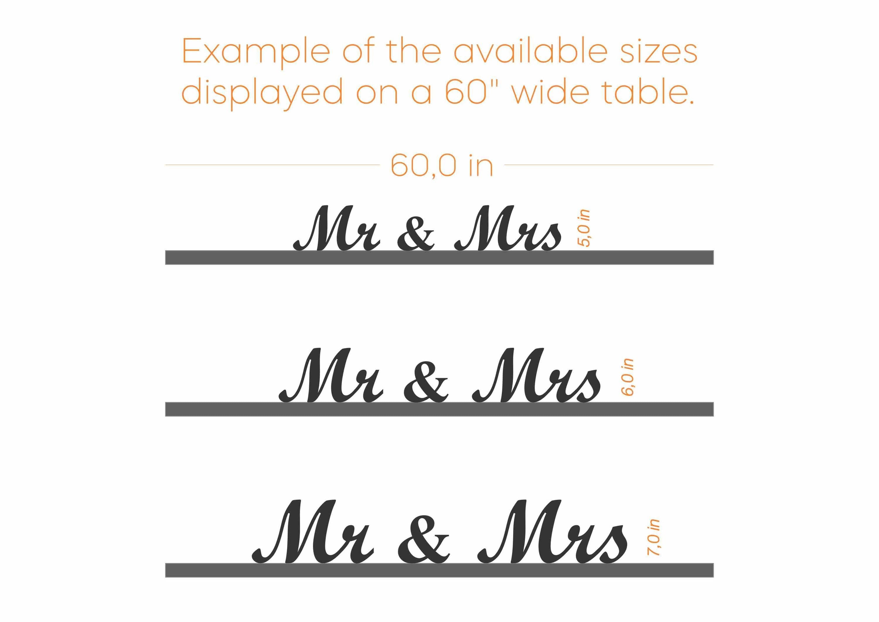 Mr & Mrs Wedding Table Sign, Wooden Sweetheart Table Decoration, Rustic Head Table Letters, Wedding Reception Decor, Freestanding Wood Cutout Set