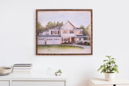Custom Hand Painted House Portrait – Personalized Home Painting, Housewarming Gift, New Home Gift, Wedding & Anniversary Gift, Multiple Sizes