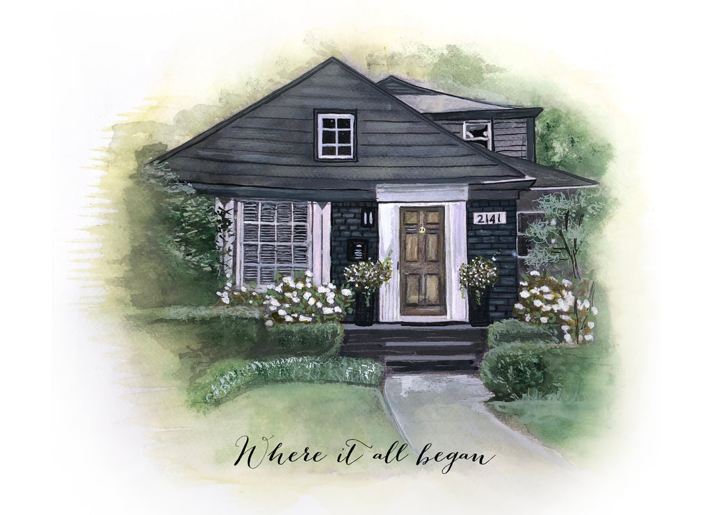 Custom Hand Painted House Portrait – Personalized Home Painting, Housewarming Gift, New Home Gift, Wedding & Anniversary Gift, Multiple Sizes