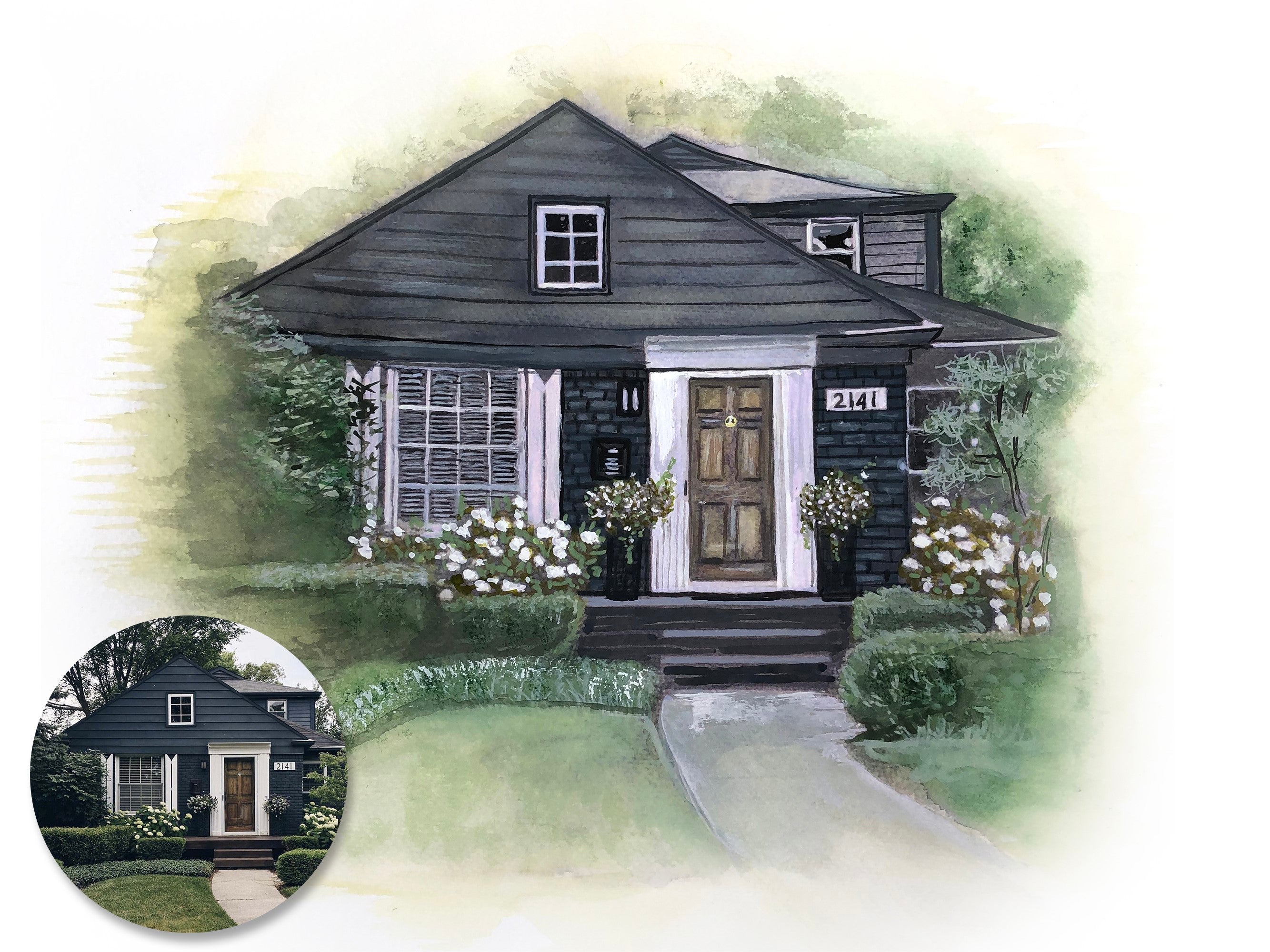 Custom Hand Painted House Portrait – Personalized Home Painting, Housewarming Gift, New Home Gift, Wedding & Anniversary Gift, Multiple Sizes