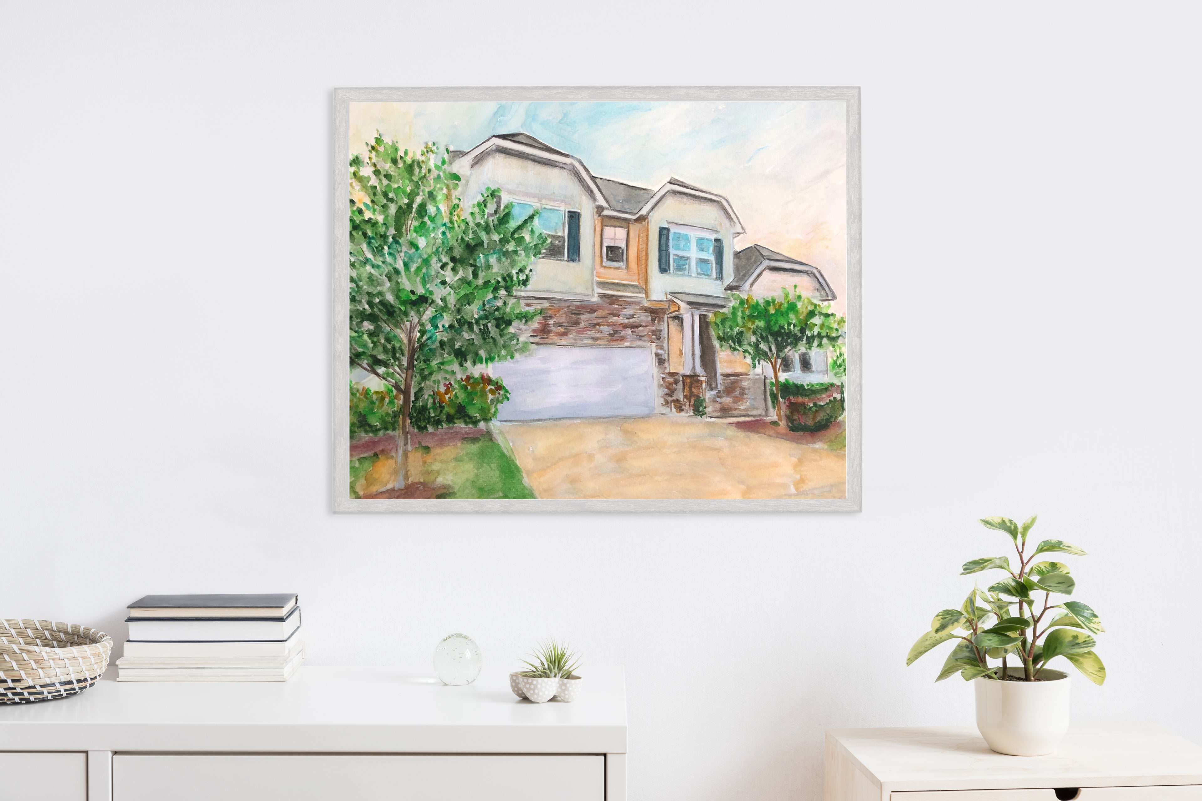 Custom Hand Painted House Portrait – Personalized Home Painting, Housewarming Gift, New Home Gift, Wedding & Anniversary Gift, Multiple Sizes