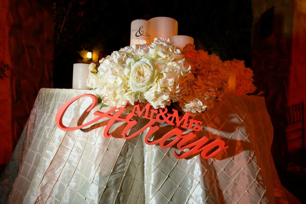 Personalized Mr and Mrs Last Name Sign, Wood Sweetheart Table Decor, Custom Wedding Name Sign, Birch Freestanding
