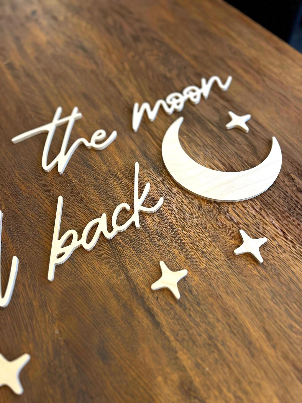 To the Moon and Back Wooden Wall Sign | Nursery Decor