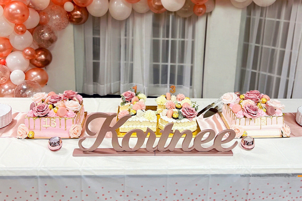 Personalized Wooden Name Sign, Custom Name Decor, Sweet 16 Name Sign, Bat Mitzvah Centerpiece, Freestanding Wooden Name Sign