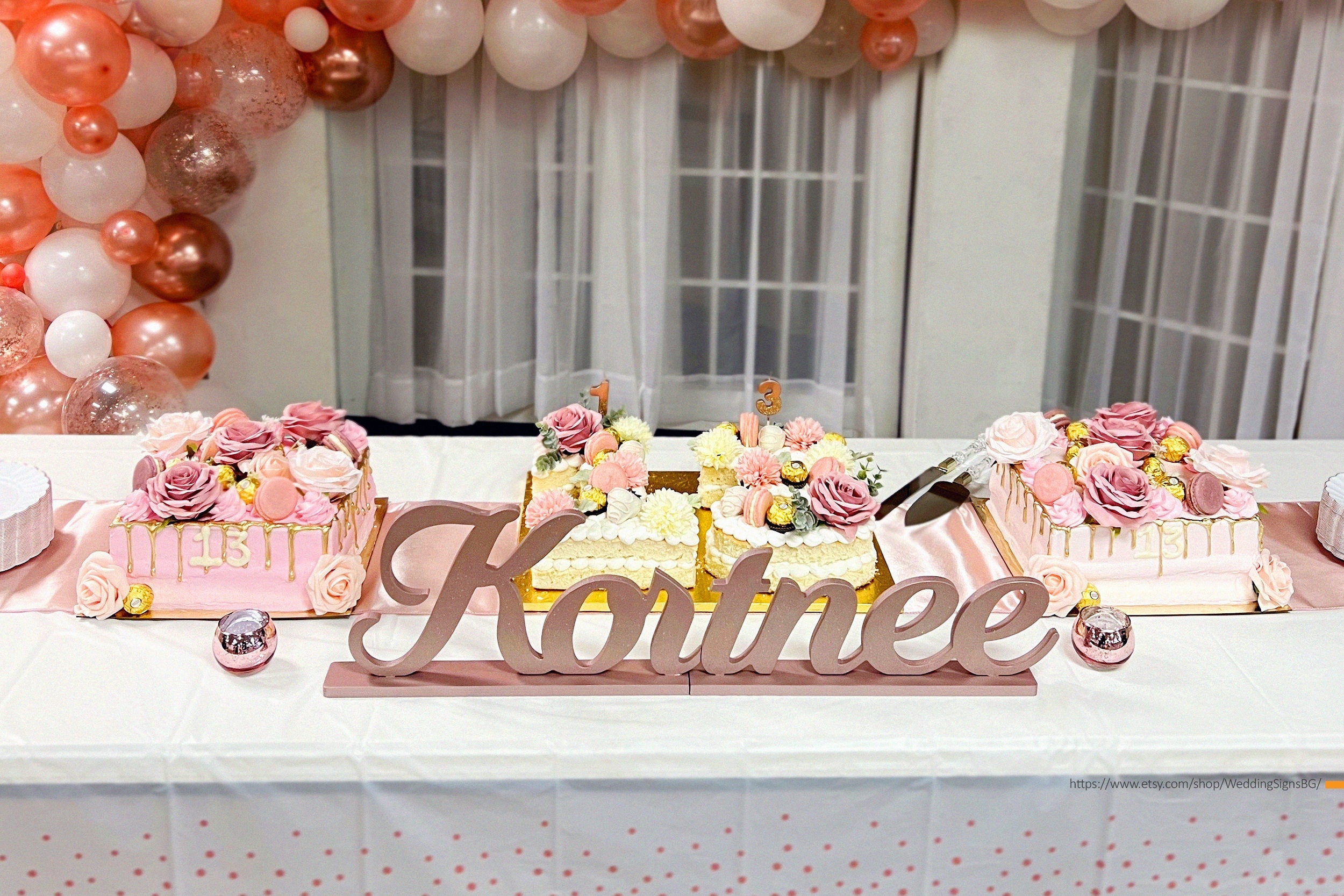 Personalized Wooden Name Sign, Custom Name Decor, Sweet 16 Name Sign, Bat Mitzvah Centerpiece, Freestanding Wooden Name Sign