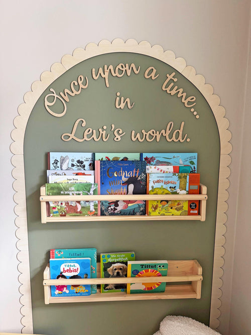 Once Upon a Time Sign with Name | Wooden Wall Sign for Nursery | Custom Nursery Reading Nook Decor | Story time Sign | Kids Room Bookshelf