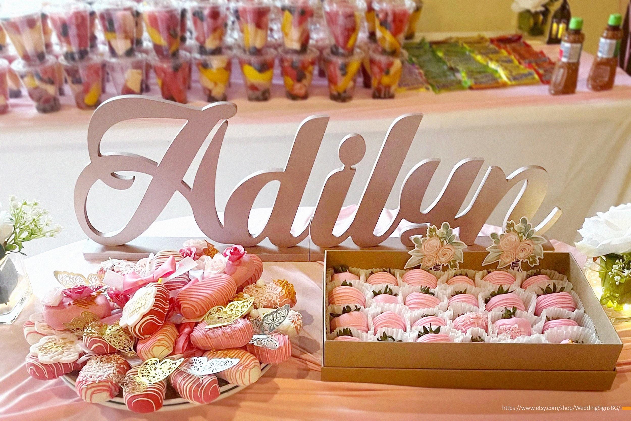 Personalized Wooden Name Sign, Custom Name Decor, Sweet 16 Name Sign, Bat Mitzvah Centerpiece, Freestanding Wooden Name Sign