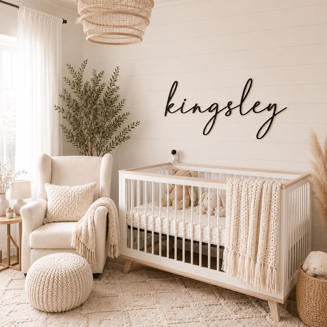 Custom Baby Name Sign, Personalized Nursery Name Sign, Wooden Baby Name Wall Decor, Nursery Wall Name, Baby Room Decor, Above Crib Sign