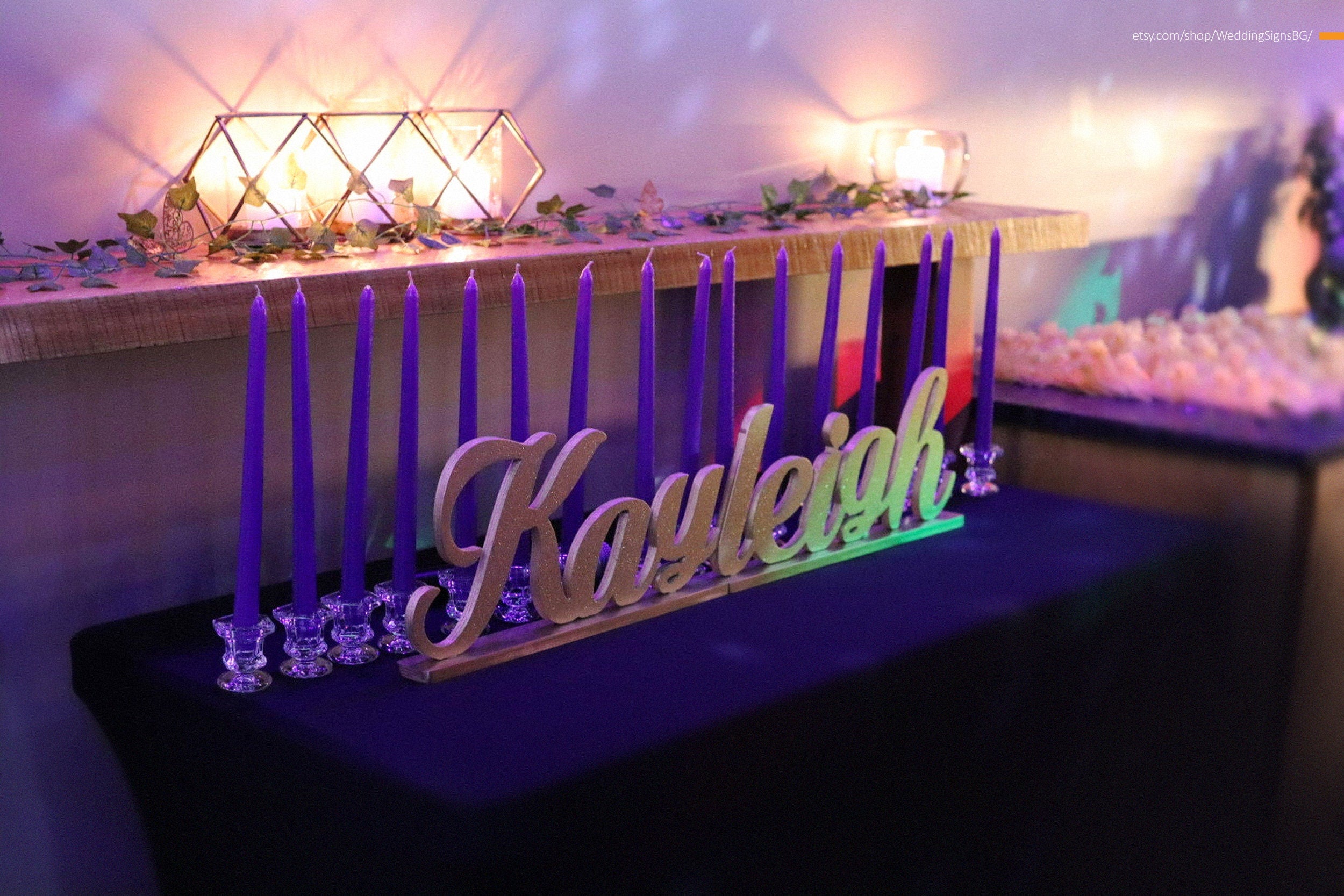Personalized Wooden Name Sign, Custom Name Decor, Sweet 16 Name Sign, Bat Mitzvah Centerpiece, Freestanding Wooden Name Sign