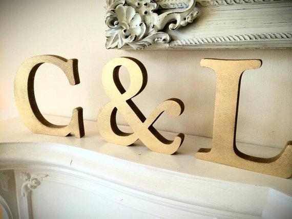 Custom Freestanding Wood Letters, Wedding Table Decor, Birch Plywood Letters, Rustic Wedding Decoration, Personalized Table Sign