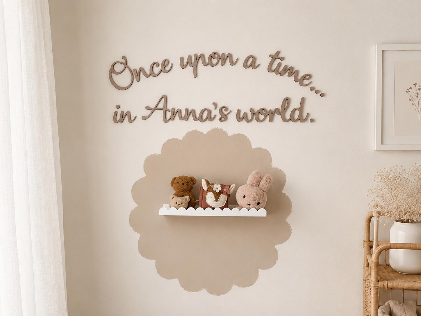 Once Upon a Time Sign with Name | Wooden Wall Sign for Nursery | Custom Nursery Reading Nook Decor | Story time Sign | Kids Room Bookshelf