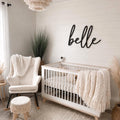 Cursive Baby Name Sign: Raw Birch Wood Nursery Decor (23-38" wide options)