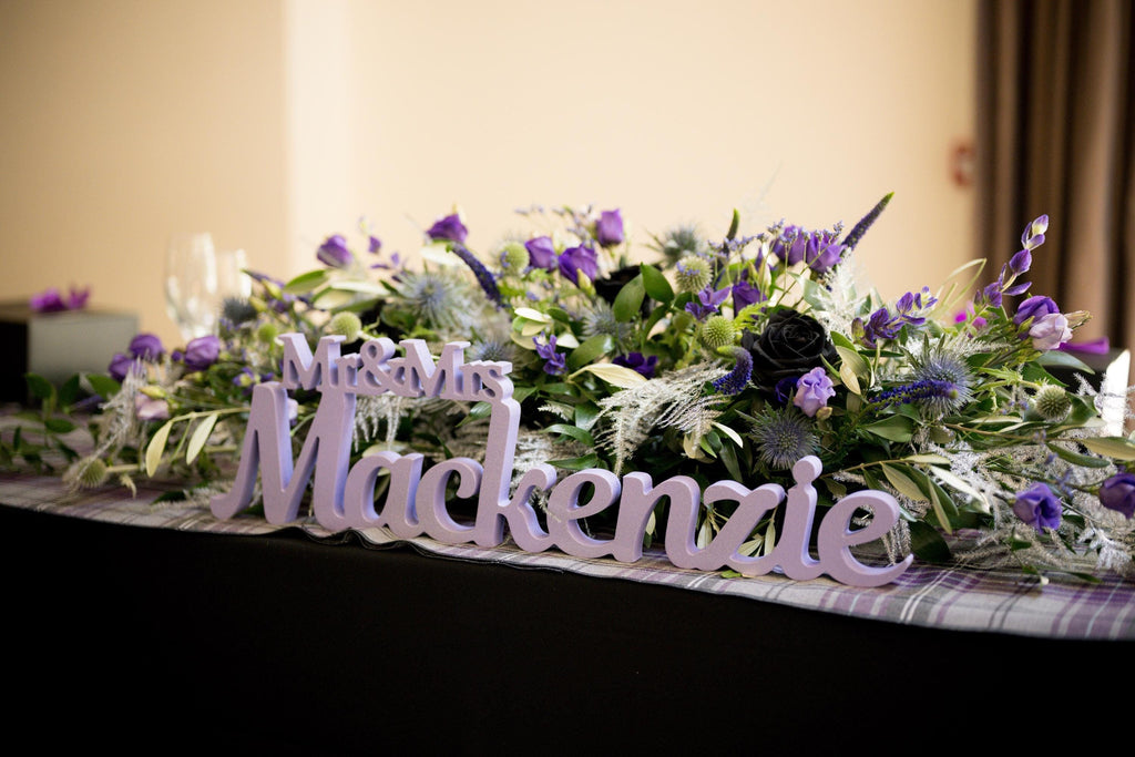 Personalized Mr and Mrs Last Name Sign, Wood Sweetheart Table Decor, Custom Wedding Name Sign, Birch Freestanding