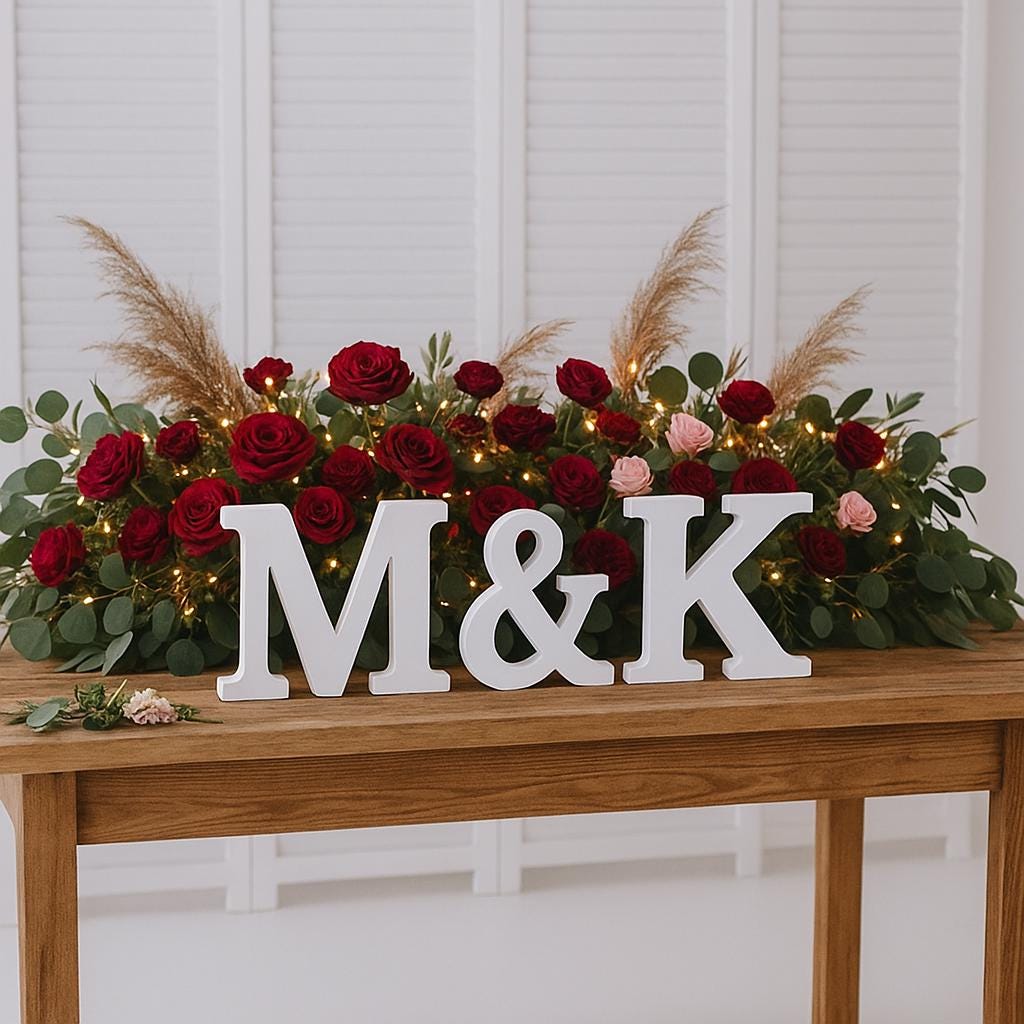 Custom Freestanding Wood Letters, Wedding Table Decor, Birch Plywood Letters, Rustic Wedding Decoration, Personalized Table Sign