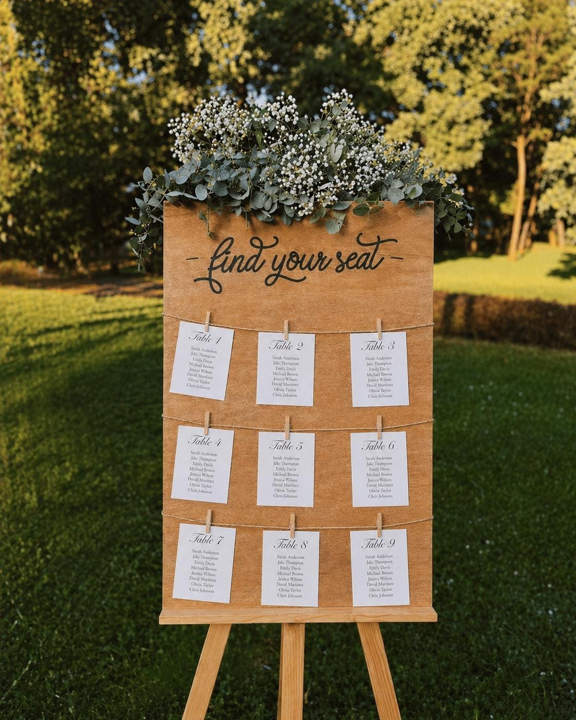 Wedding Seating Chart Sign, Custom Wooden Seating Chart, Find Your Seat Sign, Personalized Wedding Seating Plan, Rustic Wedding Decor